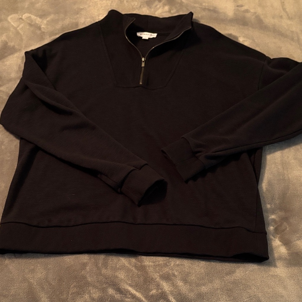 Black Quarter-Zip Sweatshirt